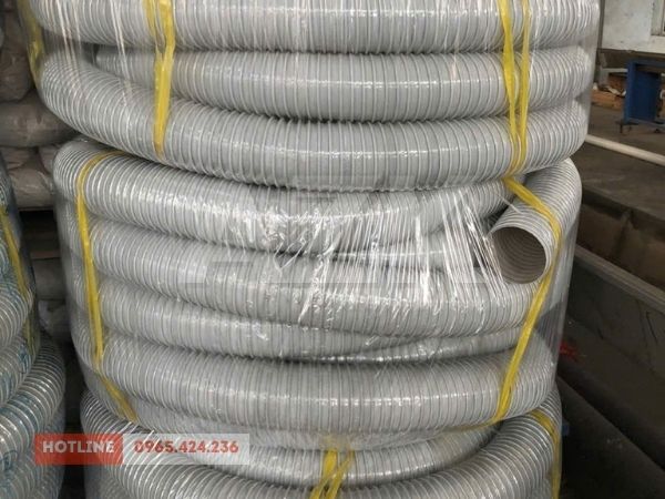 Ống hút bụi gân nhựa phi 120 3 ống hút bụi gân nhựa xoắn