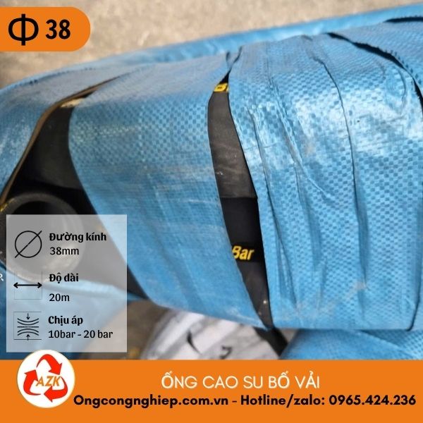 Ống cao su bố vải phi 38 2 ống cao su bố vải phi 38