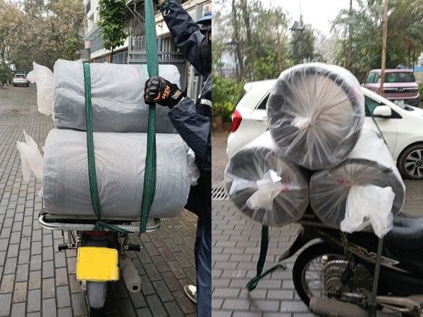AZK giao hàng ngày 5 tháng 4 năm 2025 7 ống gió vải simili xám D350 tại hà nội