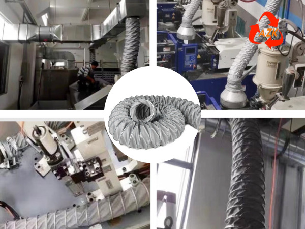 ống gió vải chống cháy được ứng dụng thông gió dẫn khí nóng