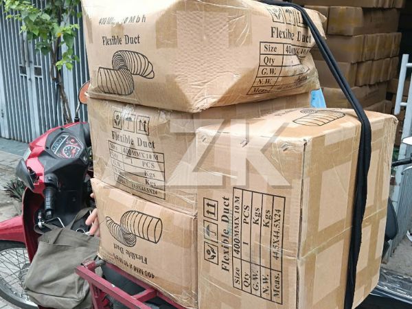 Giao hàng ngày 1 tháng 6 3 4 cuộn ống gió vải simili cam D400
