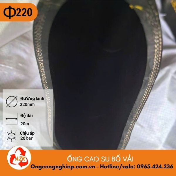 Ống cao su bố vải phi 200 4 ống cao su bố vải phi 220