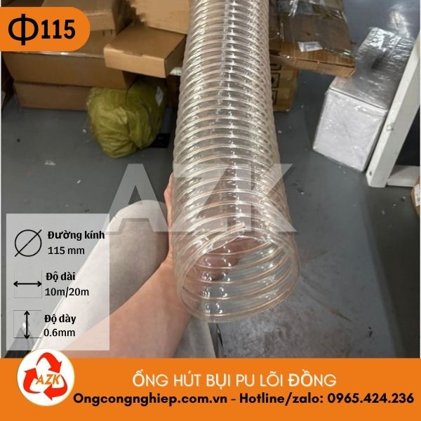 Ống hút bụi pu lõi đồng phi 115 4 Ống hút bụi pu lõi đồng phi 115