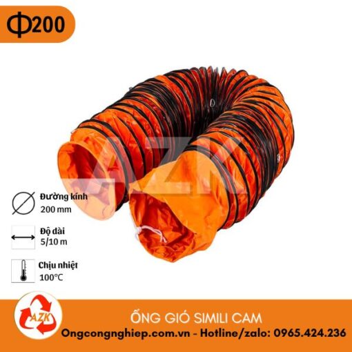 ống gió simili cam phi 200