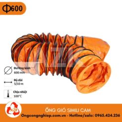 ống gió simili cam phi 600