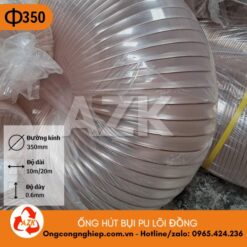 ống hút bụi pu lõi đồng phi 350mm