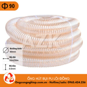 ống hút bụi pu lõi đồng phi 90