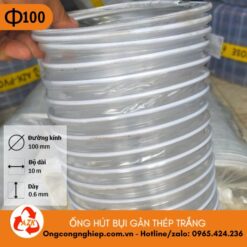 ống hút bụi gân thép D100