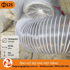 ống hút bụi gân thép D125