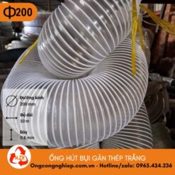 ống hút bụi gân thép D200
