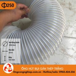 ống hút bụi gân thép D250