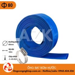 ống bạt cốt dù phi 80 bơm nước