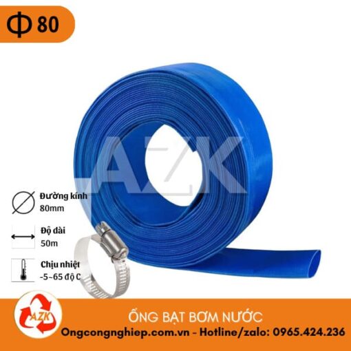 ống bạt cốt dù phi 80 bơm nước