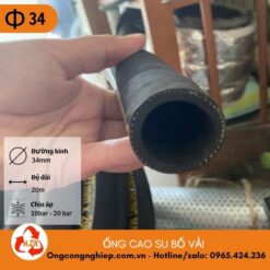 ống cao su bố vải phi 34