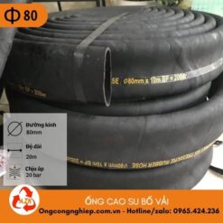 ống cao su bố vải phi 80