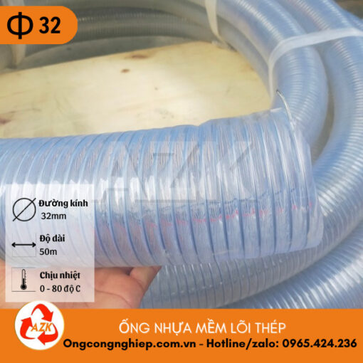 ống nhựa mềm lõi thép đường kính 32mm