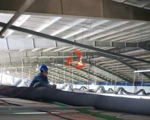 lắp đặt ống gió vải Fiber cho công ty Boomin Vina