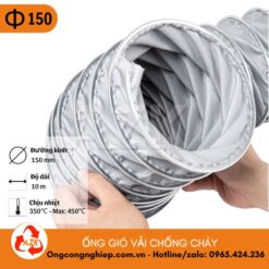 ống gió vải chống cháy phi 150