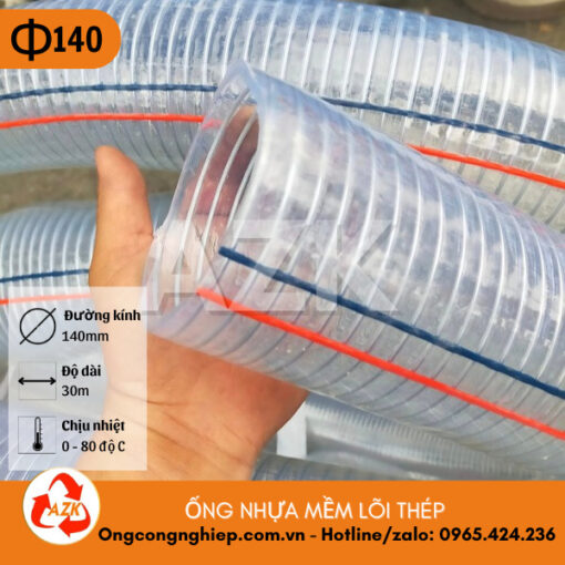ống nhựa mềm lõi thép đường kính 140mm