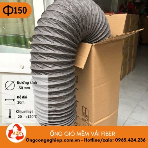 ống gió mềm vải fiber D150