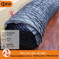 ống gió mềm vải fiber D250