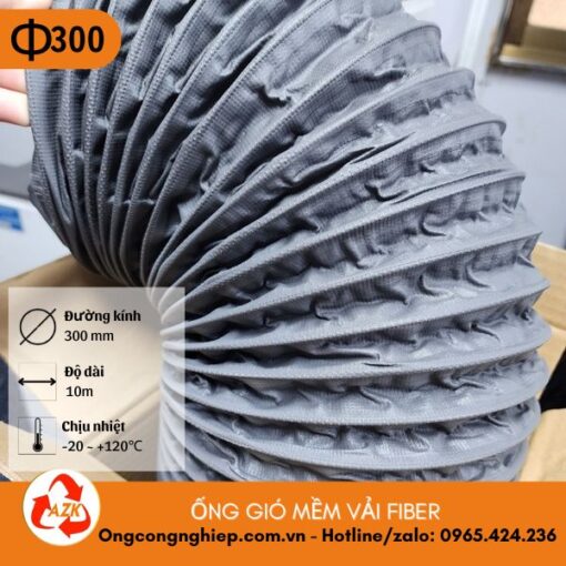 ống gió mềm vải fiber D300