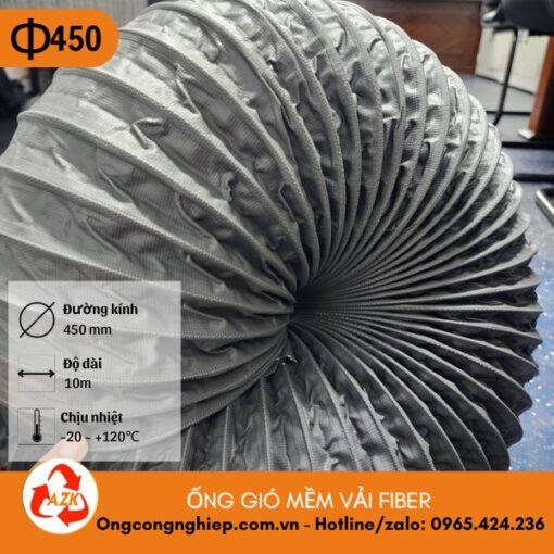 ống gió mềm vải fiber D450