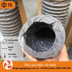 ống gió mềm vải fiber D75