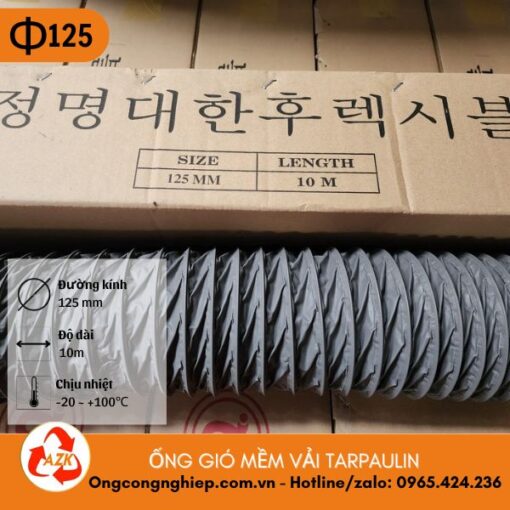 ống gió mềm vải tarpaulin D125