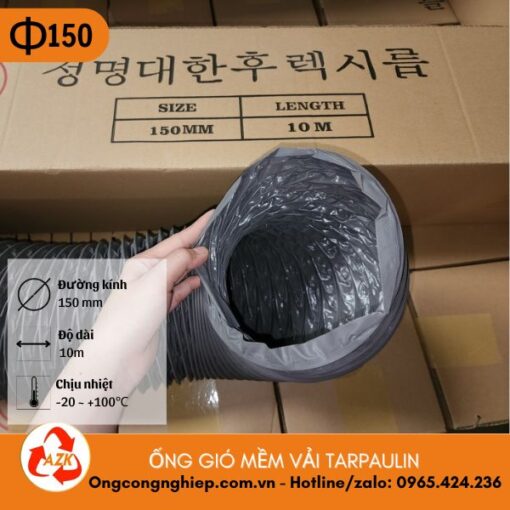 ống gió mềm vải tarpaulin D150