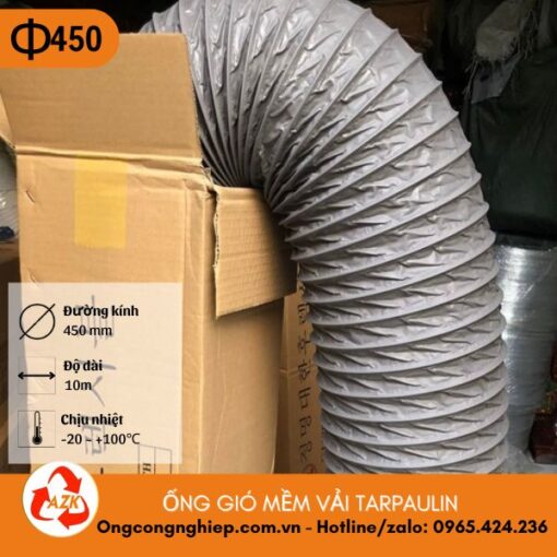 ống gió mềm vải tarpaulin D450