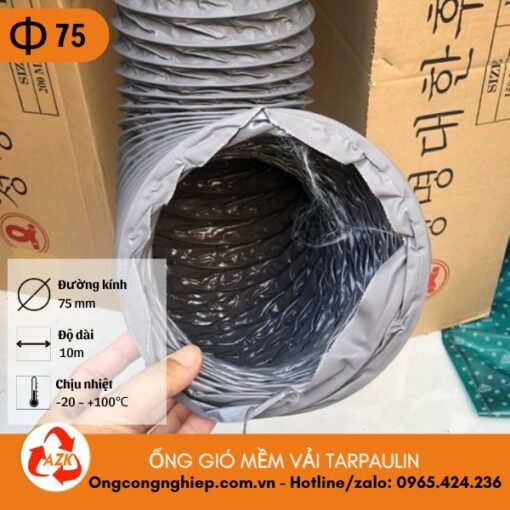 ống gió mềm vải tarpaulin D75