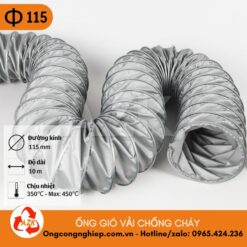 ống gió vải chống cháy phi 115