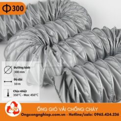 ống gió vải chống cháy phi 300