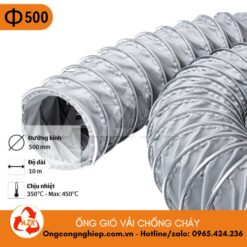 ống gió vải chống cháy phi 500