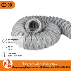 ống gió vải chống cháy phi 90
