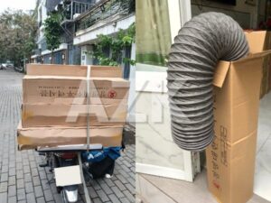 ống gió vải tarpaulin D100, D150 tại kho Hà Nội