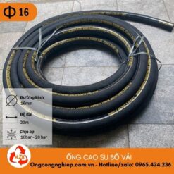 ống cao su bố vải phi 16