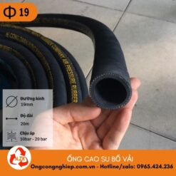 ống cao su bố vải phi 19