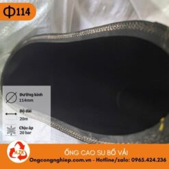 ống cao su bố vải phi 114