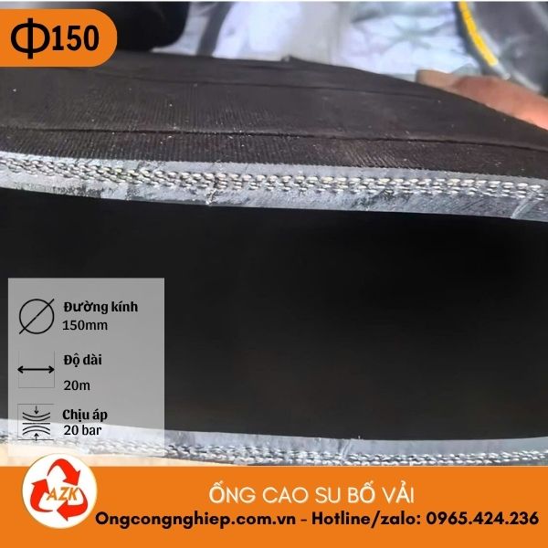 ong-cao-su-bo-vai-phi-150 ống cao su bố vải phi 150
