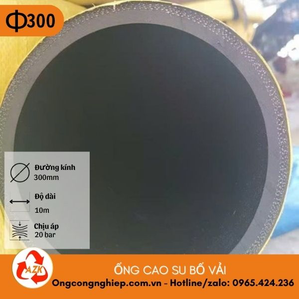 Ống cao su bố vải phi 300