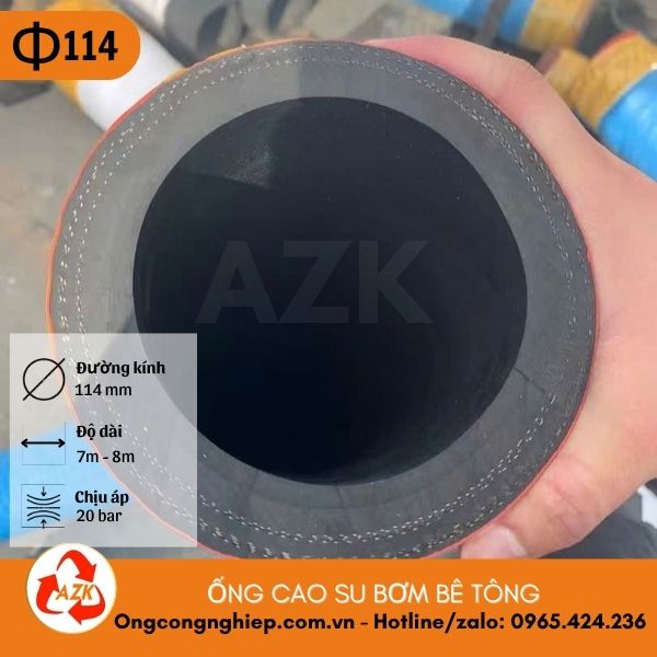 Ống cao su bơm bê tông phi 114