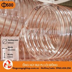 Ống hút bụi pu lõi đồng phi 500